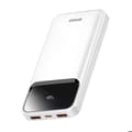 Batteri Extern 10000mAh 22.5W med USB-C + 2 USB LED-display Bwoo Vit Vit