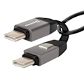 Pikkukuva 1 / 5: USB-C / USB-C Magneettikaapeli, Kompakti 9.7cm Avaimenperä Swissten Harmaa Grå