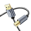 Miniatyrbild 2 av 5: Kabel USB-A 2.0 till USB-B 2.0 Snabb och stabil överföring Flätad nylon 1,5 m LinQ