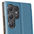 Miniatyrbillede 4 af 6: Etui til Samsung S23 Ultra Carbon Fiber Video Support og Anti-RFID Blå Blå