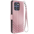 Pikkukuva 1 / 5: Hülle für Motorola Edge 60 Fusion und Edge 60 Geldbeutel 3D-Muster Rosen-Champagner Rosa