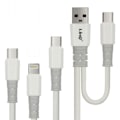 Miniatyrbild 1 av 5: USB-A / USB-C till USB-C, Lightning och Micro-USB-kabel Längd 1,2 meter LinQ