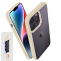 Miniatyrbild 4 av 5: Spigen iPhone 14 Pro Max Clear Outline Beige Stötsäkert Ultra Hybrid-fodral Transparent