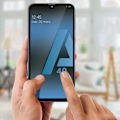 Miniatyrbillede 3 af 4: Skærmbeskyttelse - Samsung - Galaxy A40 - Tempereret glas - Ultra-holdbar - Sort Svart