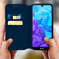 Miniatyrbillede 3 af 4: Housse - AVIZAR - Huawei Y5 2019 - Wallet Cover - Øko-læder - Video Støtte Midnattsblå