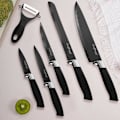 Miniatyrbillede 4 af 5: Knivsæt - Cheffinger - 6 stykker - Rustfrit stål - Magnetisk æske - Sort Svart
