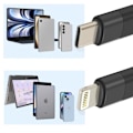 Miniatyrbillede 4 af 5: USB-C til Lightning-kabel - LINQ - 1,2 m - 60W hurtig opladning - USB-C og Lightning-kompatibel - Sort Svart