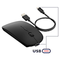 Pikkukuva 4 / 5: Bluetooth-langaton hiiri ja USB 2.4G -dongle, kompakti ladattava wiwu musta