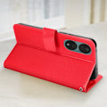 Miniatyrbillede 2 af 5: Taske til Honor 90 Smart Wallet Stand Funktion med håndledsrem Mayaxess Red Röd