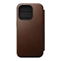 Miniatyrbillede 1 af 4: Flip cover - Nomad - Folio Modern - Fuldnarvet læder - MagSafe kompatibel - iPhone 15 Pro kastanj