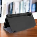 Miniatyrbillede 3 af 4: Samsung Galaxy A70-etui - AVIZAR - Spejl-etui - Gennemsigtig klap - Videostander - Sort Svart