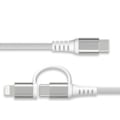 Miniatyrbild 4 av 4: Kabel 2 i 1 USB-C/Lightning MFi till USB-C 3A PD 60W Förstärkt 1,2m Kraft Vit