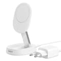 Induktionsladdare - BELKIN - BoostCharge Pro - 15W - Fällbart stativ - Qi2 Vit