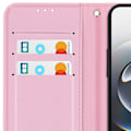 Miniatyrbillede 3 af 5: iPhone 16 Etui med Blomsterdesign, Med Håndledsrem og Kortlomme Hvid Vit