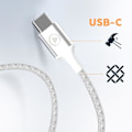 Pikkukuva 3 / 5: USB-C Langalliset kuulokkeet Nylon punottu elinikäinen takuu Ympäristöystävällinen Force Play valkoinen Vit