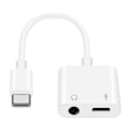 Pikkukuva 2 / 5: USB-C-sovitin - ENKAY - Audio Jack 3.5mm - USB-C-lataus - Kompakti muotoilu - Valkoinen