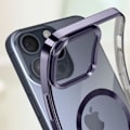 Miniatyrbild 4 av 5: MagSafe Fodral för iPhone 15 Pro Max Silikonkameraskydd Krom Lila Lila