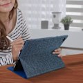 Miniatyrbild 3 av 4: Tabletfodral - AVIZAR - Galaxy Tab S5e - Ekoleder - Inbyggd stöd - Kortfack Blå
