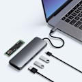 Miniatyrbild 6 av 6: USB C-hub till HDMI 4K, SSD-hårddisk, 2 USB, USB C Satechi rymdgrå