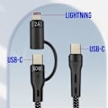 Pikkukuva 4 / 5: USB-C-kaapeli - FOREVER - 60 W - Punottua nailonia - 1 m - USB-C- ja Lightning-yhteensopiva Svart