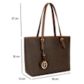 Miniatyrbillede 2 af 6: Handbag Tote til Kvinder Print Gallantry Brun kastanj