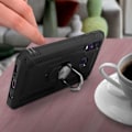 Pikkukuva 4 / 4: Kuori - ILMOITUS - Galaxy A40 - Kaksoismateriaalit - Magneettirenka - Musta Videotuki Svart