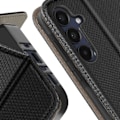 Miniatyrbillede 3 af 5: Taske til Samsung A35 5G - AVIZAR - Granuleret effekt - Kortholder - Video Support - Sort Svart