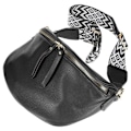 Miniatyrbillede 3 af 4: Geometrisk mønster Crossbody bæltetaske - Galantry - Sort Svart