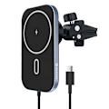Miniatyrbild 2 av 4: Stöd Bil - Swissten - MagSafe - Snabbladdning 15W - Luftventil - 360° Rotation Svart