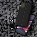 Miniatyrbillede 3 af 4: Etui - AVIZAR - iPhone 11 - Øko-læder tekstureret - Sort - Indbygget videostøtte Svart
