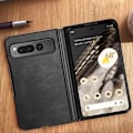 Miniatyrbild 4 av 5: Hårt skyddsfodral för Google Pixel Fold - AVIZAR - Svart - Syntet - Mjuk beläggning Svart