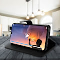 Pikkukuva 4 / 4: Samsung Galaxy A70 suojakuori - AVIZAR - Korttipidike - Geelimäinen silikoni - Magneettinen - Videotuki Svart