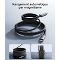 Miniatyrbild 3 av 5: Kabel Leopard typ USB-C till USB-C 5 A Magnetisk PD 100W 1.2m Iniu Svart Svart
