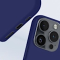 Pikkukuva 3 / 5: Kotelo iPhone 16 Prolle - AVIZAR - Soft Touch Matte joustava silikoni - Midnight Blue - Vahvistettu suoja Blå