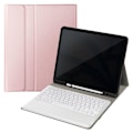 Miniatyrbillede 1 af 5: QWERTY Bluetooth-tastatur til iPad Pro 12,9 og Air 13 med klap-etui i roséguld