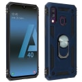 Miniatyrbillede 1 af 4: Coque - AVIZAR - Galaxy A40 - Bi-matières - Bague Support Vidéo - Blå nat Midnattsblå