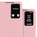Pikkukuva 5 / 6: Nahkakotelo Galaxy S25:lle ja S24:lle, näytön ikkuna, korttipidike, vaaleanpunainen Rosa
