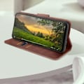 Miniatyrbillede 3 af 6: Brun håndledsstrop pungetui til Motorola Moto G24 og G04 - AVIZAR - Halvstivt - Syntetisk kastanj