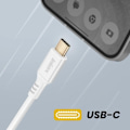 Miniatyrbild 4 av 5: USB-kabel till USB C Snabbladdning och Synkronisering Inkax Vit Vit