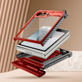 Miniatyrbillede 4 af 6: Carbon Case til Samsung Z Flip 6 Fuld beskyttelse Stødsikker I-Blason Red Röd