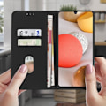 Miniatyrbillede 3 af 4: Etui til Samsung Galaxy A42 5G Fuldcover Kortholder Stativfunktion sort - AVIZAR - Fleksibel - Magnetisk svart