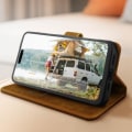 Pikkukuva 3 / 5: iPhone 15 Pro Max -kotelo - AVIZAR - Chesterfield - Jalustatoiminto - Ruskea kastanj