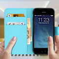 Miniatyrbillede 3 af 4: Etui til tegnebøger - Apple - iPhone 5 / 5S / SE - Kunstlæder - Blå - Hård cover Blå