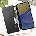 Miniatyrbild 4 av 6: AVIZAR Fodral till Samsung Galaxy A15 5G - Double Pocket Flip Stand Function Svart Svart