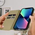 Pikkukuva 3 / 4: iPhone 13 Mini - Määrittelemätön - Kulta Keltainen - Magneettisuljin - Videotuki - Kortti-pädepussit Gult guld