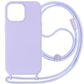 Miniatyrbillede 1 af 5: Etui til iPhone 15 Pro Max - AVIZAR - Corda-serien - Halsrem 80 cm - Lilla Lila