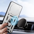 Miniatyrbild 3 av 5: Fodral för Xiaomi Redmi 14C Ring Support Sliding Camera Cover Silver Grå