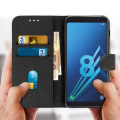 Miniatyrbild 3 av 4: Hölster för Samsung Galaxy A8 - Folio - Svart - Mjuk Fodral - Video Stöd - Magnetisk Svart