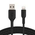 Miniatyrbild 2 av 5: USB till Lightning MFi 18W nylonflätad kabel 2m Charge and Synchro Belkin svart
