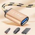 Miniatyrbillede 4 af 6: USB-C til USB OTG adapterkabel 15cm LinQ Gold